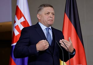 Robert Fico, Ministerpräsident der Slowakei, Deutschland, Berlin, Bundeskanzleramt, Pressekonferenz des BK und des Minis